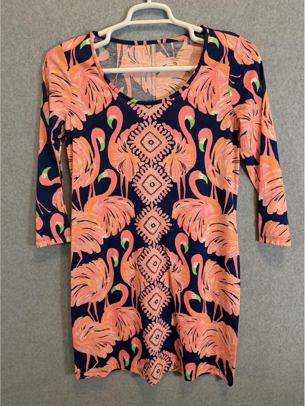 Lilly Pulitzer Dress Flamingo Multicolor Long Sleeve Women’s Size Medium